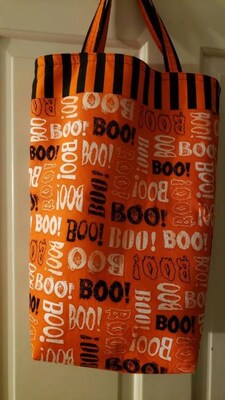 Boo trick or treat bags in 2 sytles,  Tote bag or drawstring backpack. - image1